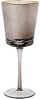 Набір стаканів стаканів 4 фужера Smoke Ice келихи для вина 400мл, скло із золотим кантом | HomeDreams