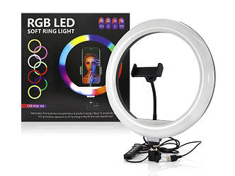 Лампа діодна кільцева для селфі 12" (30см) CXB-300RGB 30шт 9457