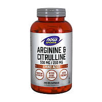 Комплекс аминокислот Now Foods Arginine & Citrulline 500 mg/250 mg (240 капс) нау фудс