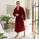 Халат чоловічий домашній з коміром довгий на запах. Колір зелений, фото 9
