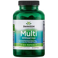 Комплекс витаминов и минералов Swanson Multi whithout Iron High potency 120 капсул