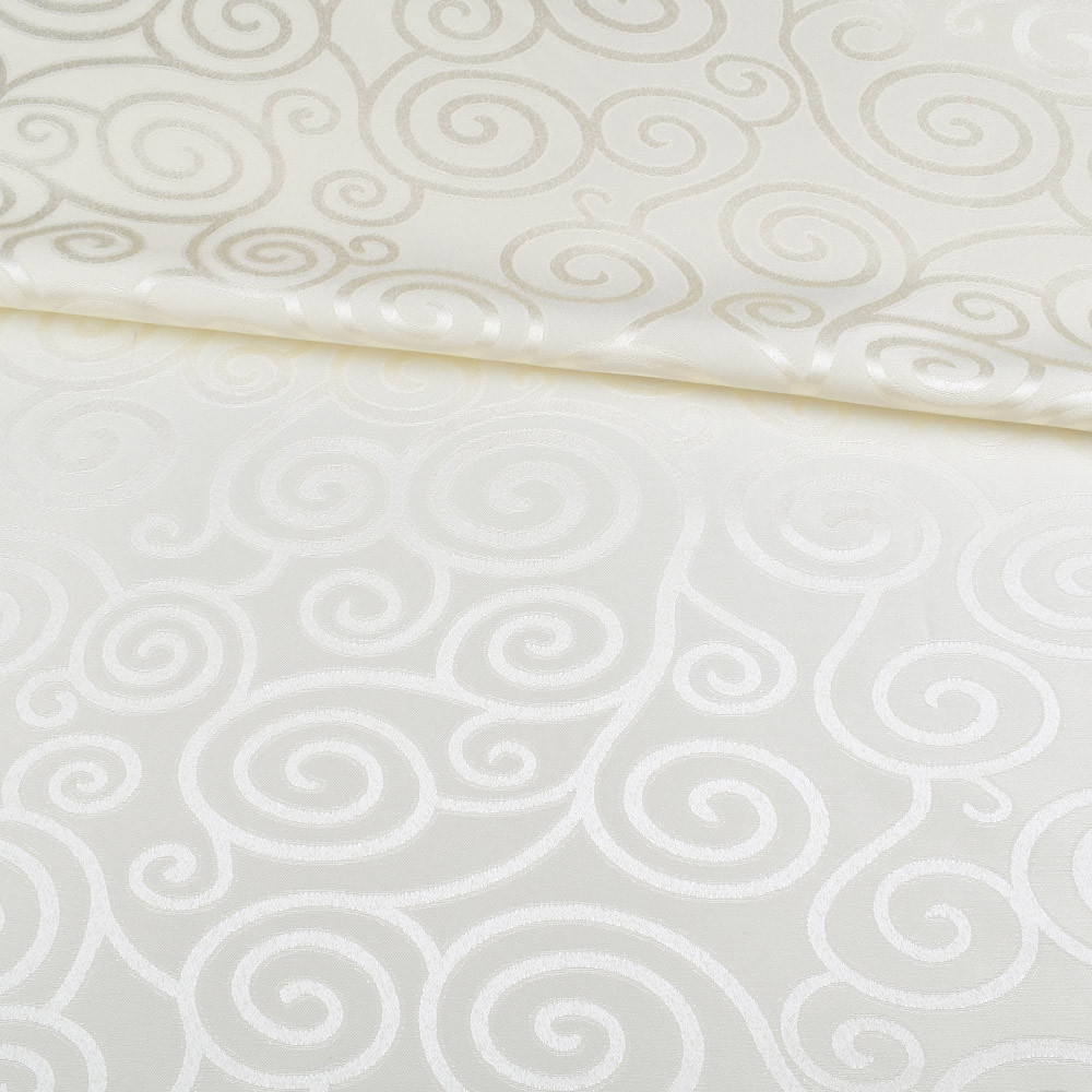 Жакард скатерковий спіральні завитки молочний, ш.320