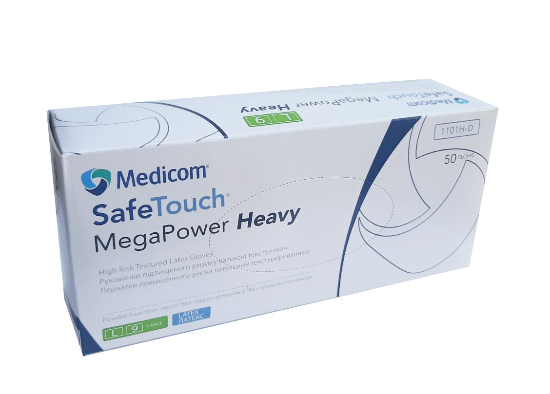 Рукавички латексні підвищеної міцності Medicom Power Mega Heavy (25 пар уп)