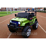 Дитячий електромобіль Jeep (2 мотори по 15W, MP3, USB) ДЖИП Baby Tilly T-7843 GREEN Зелений хакі, фото 3