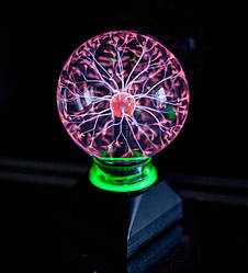 Плазмова куля Тесла 15 см музичний нічник плазмова лампа Куля з блискавками Plasma ball