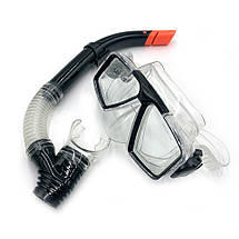Набір для плавання маска та трубка для пірнання та дайвінгу Newt DLV, чорний, фото 3