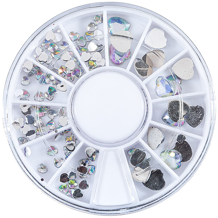 Камені серця прозорий хамелеон Lilly Beaute LB-98 мікс розмірів, фото 1