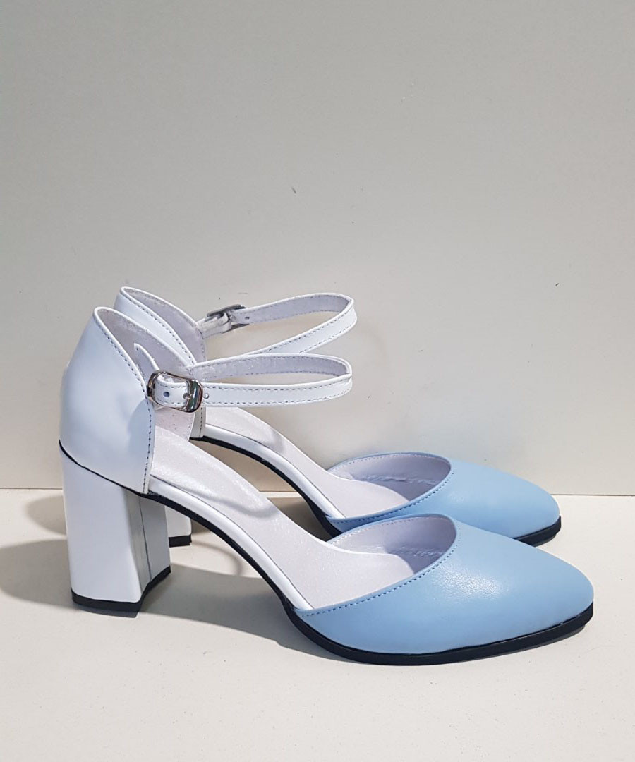 STTOPA Розміри 33-44. Босоніжки великих розмірів шкіряні. Каблук 8 см. 152-3344-8-1 Білі Блакитні, фото 1