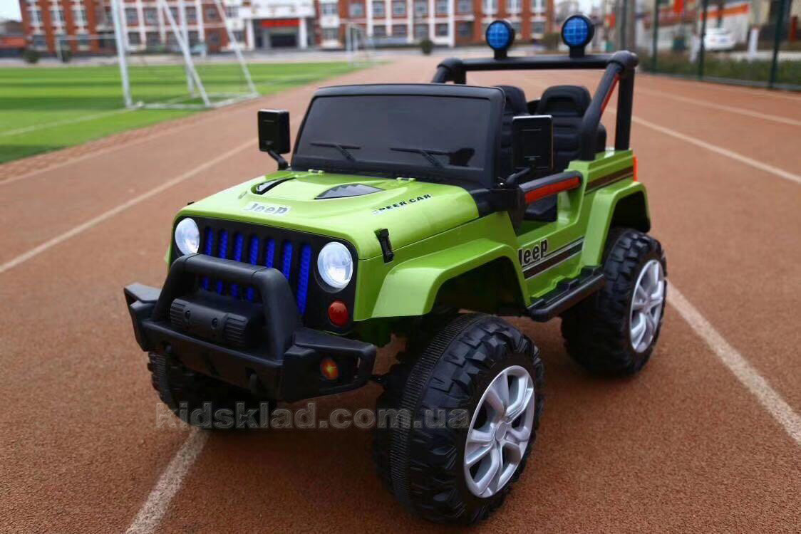 Дитячий електромобіль Jeep (2 мотори по 15W, MP3, USB) ДЖИП Baby Tilly T-7843 GREEN Зелений хакі, фото 1