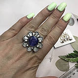 Сапфір кільце 16,8 розмір кільце з каменем натуральний сапфір в сріблі кільце з сапфіром., фото 4