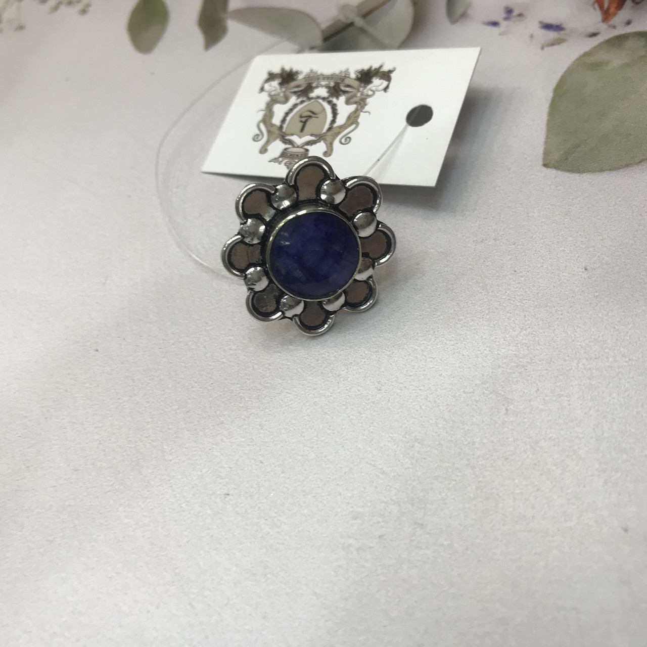 Сапфір кільце 16,8 розмір кільце з каменем натуральний сапфір в сріблі кільце з сапфіром., фото 1