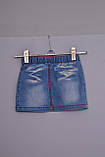 Спідниця дитяча літня джинс м-381 зростання 80, фото 2