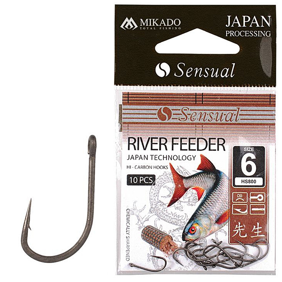 Гачок Mikado Sensual River Feeder No14 (вушко) 10 шт. (black nickel), фото 1