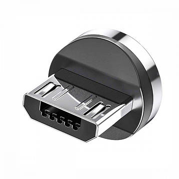 Конектор магнітний для кабелю зарядки Topk Led AM23 (Black, Micro-USB) | Коннектор-адаптер для магнітного