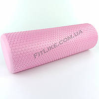Массажный валик Foam Roller 45 см Eva ролик для массажа спины, мышц, триггерных точек 45 см, Розовый