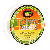 Шок лідер конусний Techno Carp Tapered Leader 0,26-0,57 мм 5х15м