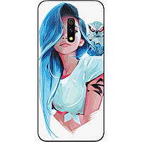 Силіконовий чохол для Realme X з картинкою Дівчина з совою