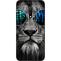 Силіконовий чохол для Realme X з картинкою Лев в окулярах