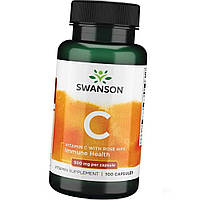 Витамин С Swanson Vitamin C 500 mg with Rose Hips 100 капс