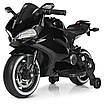 Електромотоцикл для дітей від 3 років з м'якими EVA колесами і 2 моторами Фарбований Чорний Bambi M 4104ELS-2, фото 2