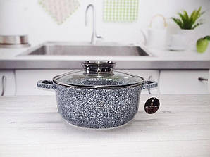 Каструля казан із гранітним антипригарним покриттям 2.3 л-20 см Edenberg EB-3976 Індукційне дно