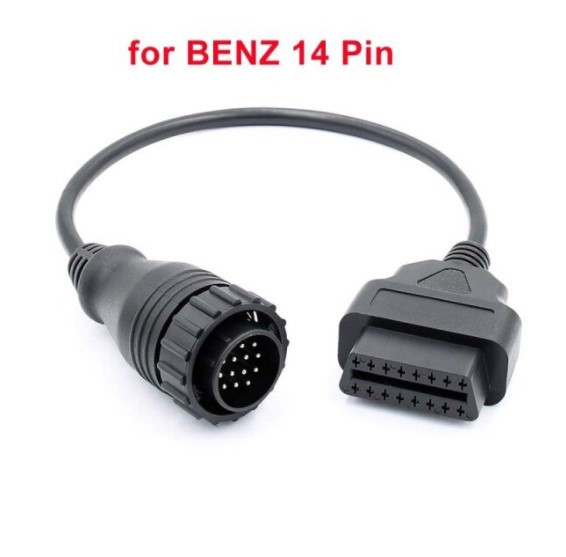 Діагностичний перехідник 14 pin Mercedes Benz, Sprinter, VW LT, SsangYong — OBD2 16 pin, повна розпилка