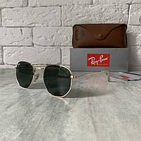 Солнцезащитные очки RAY BAN 3548 HEXAGONAL зеленый в золоте