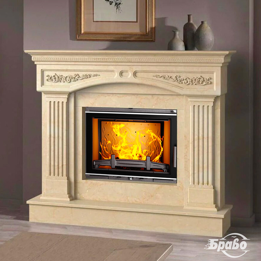 Портал для каміна (облицювання) Валенсія з натурального мармуру Crema marfil, Polaris
