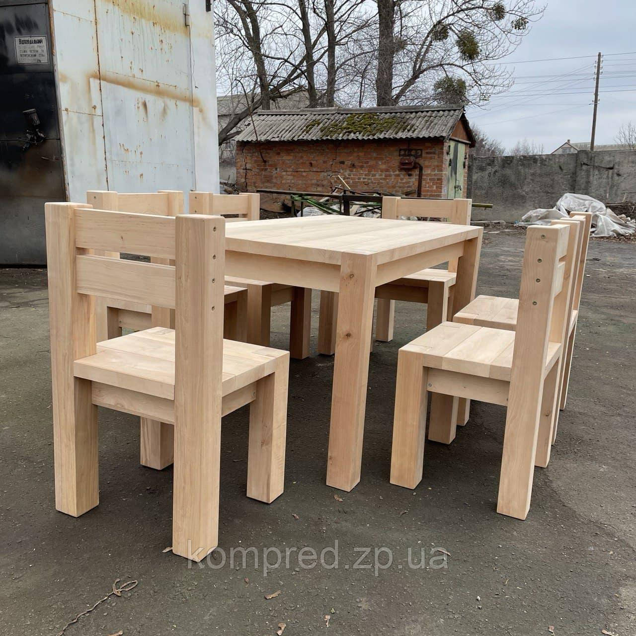 Комплект деревянной мебели стол + 6 стульев Альфа - фото 3 - id-p614242302