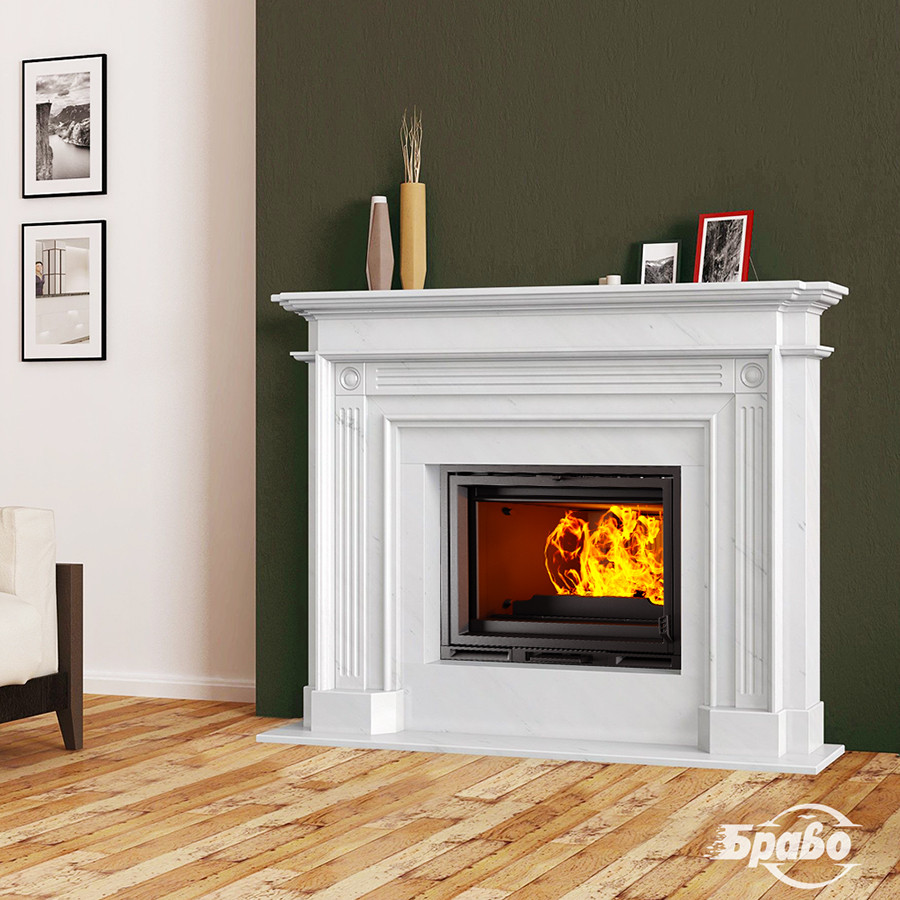 Портал для каміна (облицювання) Рига з натурального мармуру Botticino