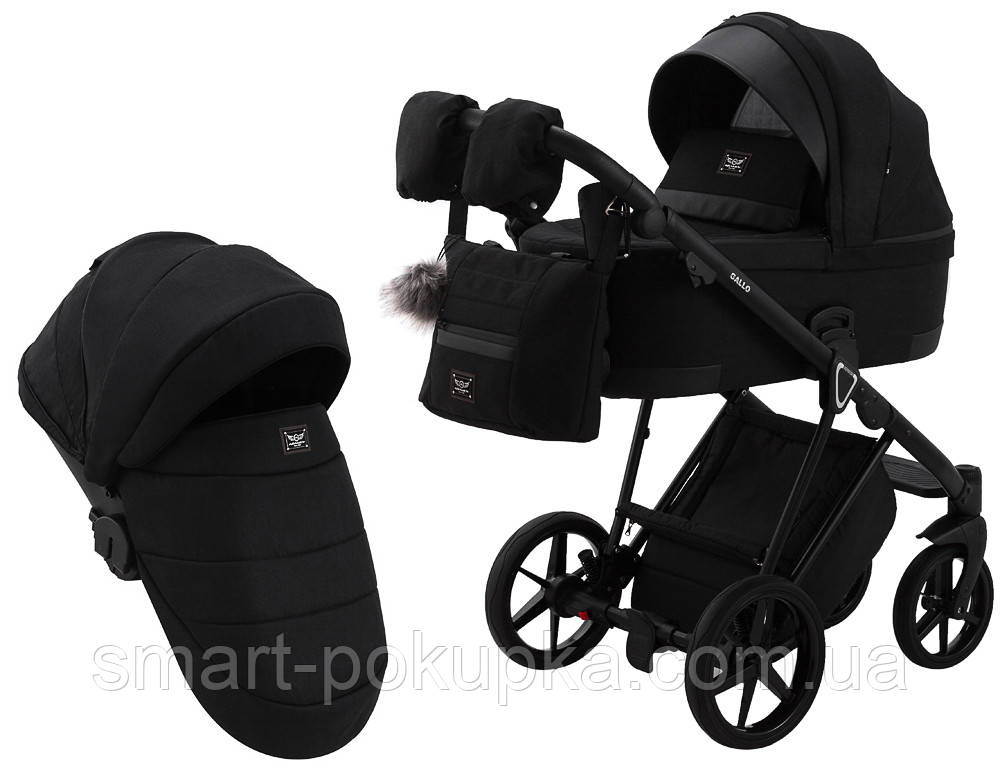 Коляска 2 в 1 Adamex Gallo Thermo GA-12 black diamond