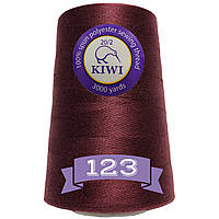 Нитки швейні KIWI №20/2 армовані, особливо міцні 3000 ярдів №123
