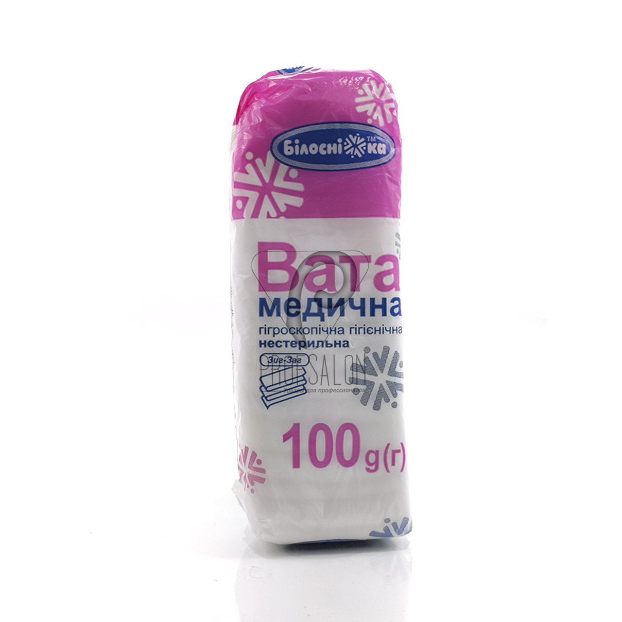 Вата медичнна гігієнічна "Білосніжка", нестерильна, "зиг-заг", 100г