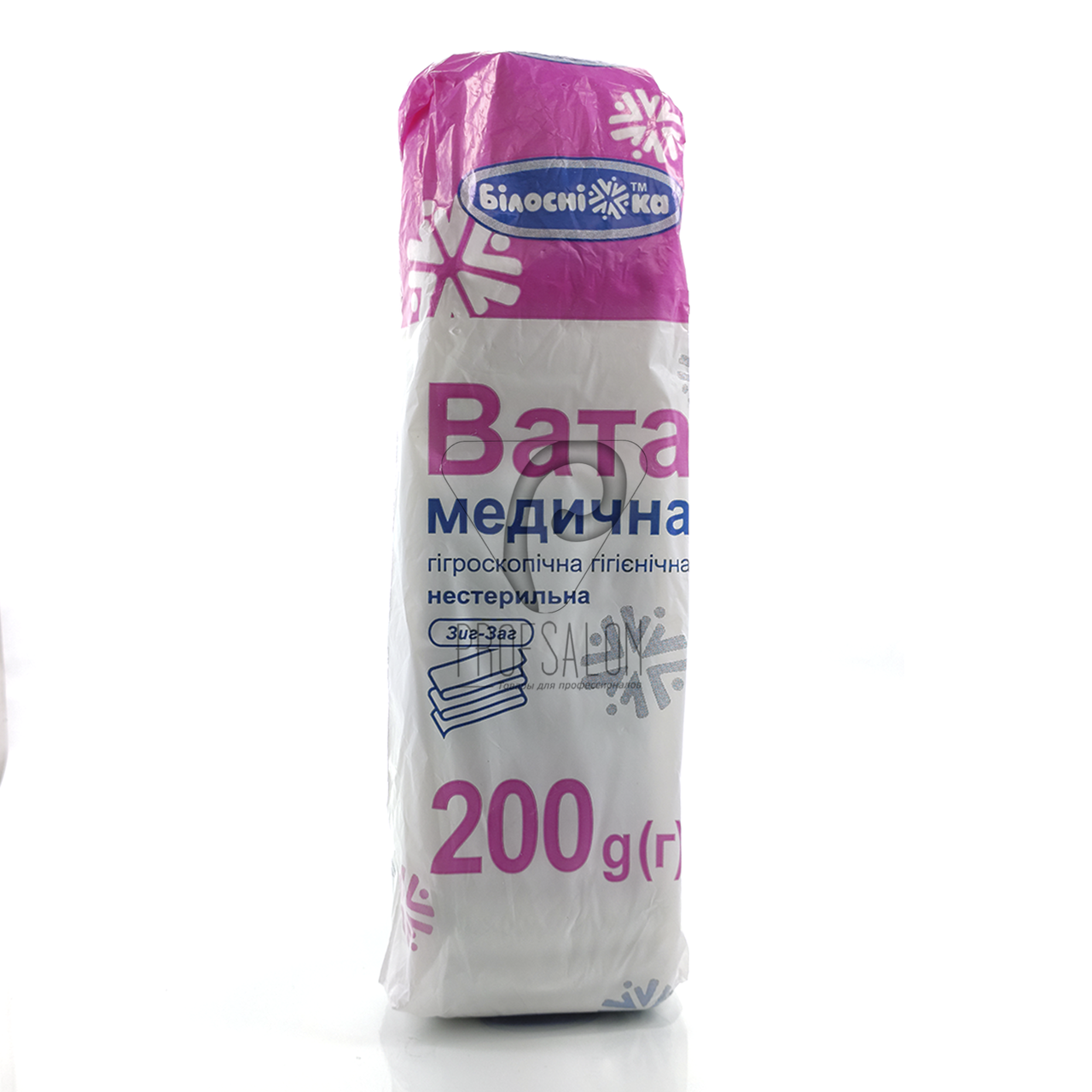 Вата медичнна гігієнічна "Білосніжка", нестерильна, "зиг-заг", 200г