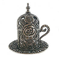 Турецька чашка Демитассе для кави 60 мл, колір: постарене срібло