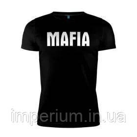 Футболка мафія | білий логотип mafia