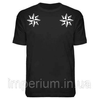 Чорна футболка з принтом зірки | роза вітрів, фото 1