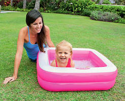 Басейн INTEX 57100 85х85х23см квадрат, висота борту 18см, 60л, від 1-го року