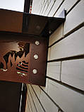 Готовий збірний навіс (дашок) над дверима Dash'Ok 3.05x1 м Fauna, темно-сірий, моноліт 4 мм, бронза, фото 8