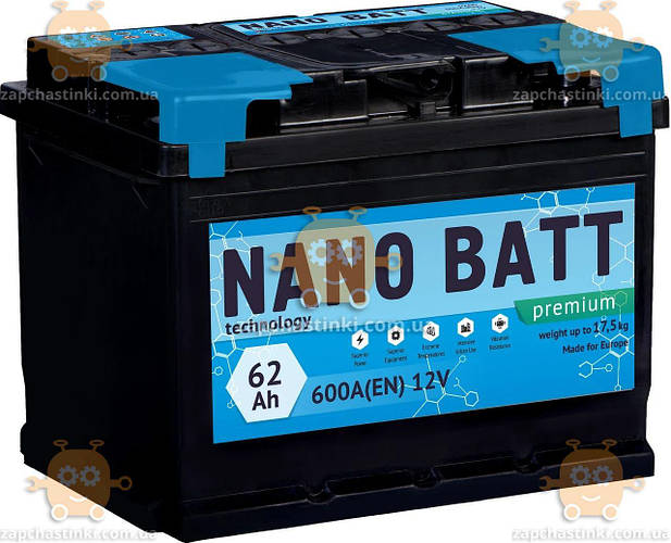 Купить Аккумулятор NANO BATT 62Ач (600A) Premium, цена 3964 ₴ — Prom.ua ...