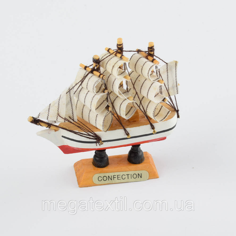 Вітрильник 10х10х2,5 см Confection білий з червоним (43204.005)