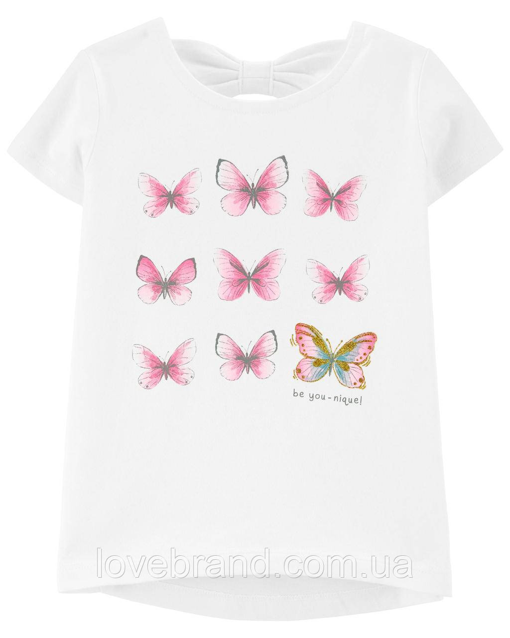 Дитяча футболка для дівчинки Carter's "Метелики" біла 3Т/93-98 см