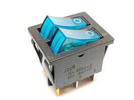 Перемикач KCD2-2101N, ON-OFF 6pin 16A 250V, подвійний Y+Y