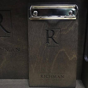 Планшет для рахунку з логотипом10,5х16,5 см 5 мм під аркуш А6