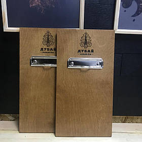 Планшет з дерева з логотипом 17х27см під А5 5мм