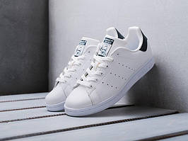 Кроссовки Adidas Stan Smith белые с черным (Адидас Стен Смит белые с черной пяткой) мужские и женские размеры 37