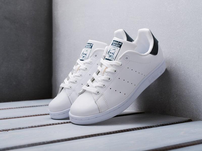 Кросівки Adidas Stan Smith White Black (Адідас Стін Сміт білі з чорною п'ятою) 39