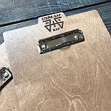 Планшет з дерева з логотипом для меню А4 5мм, фото 2