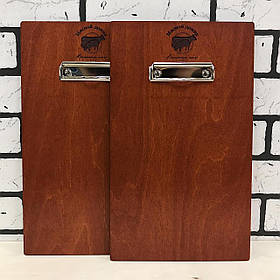 Планшет з дерева з логотипом і затискачем для меню А4 37х24см 5мм