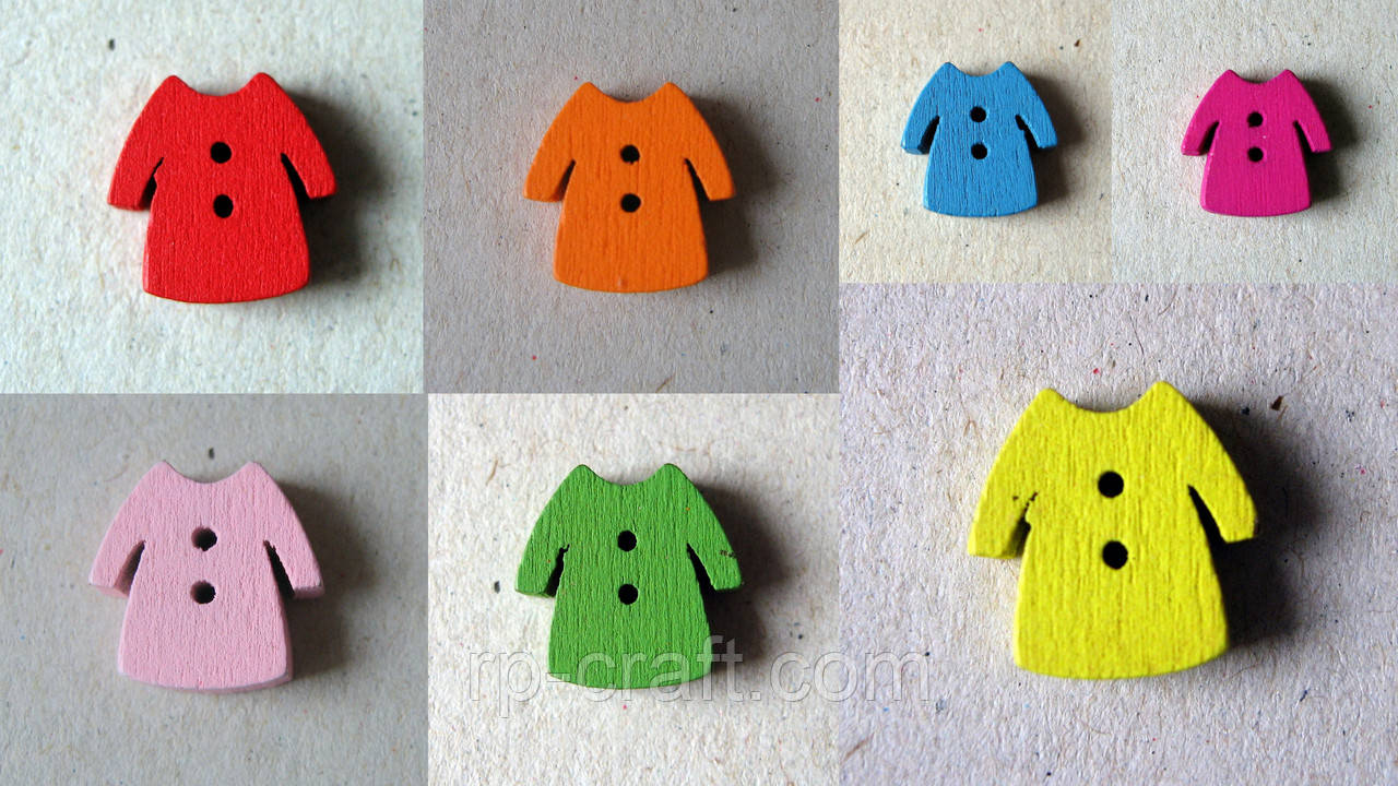 Гудзик дерев'яний, декоративний. Сорочка, 13х13 мм, фото 1